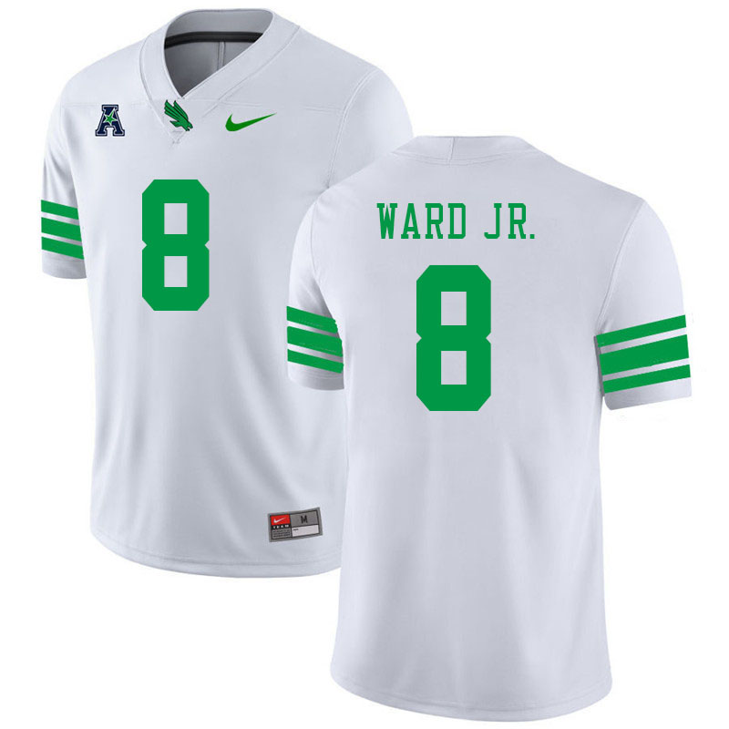 #8 Damon Ward Jr. North Texas Mean Green College Football Jerseys Stitched-White